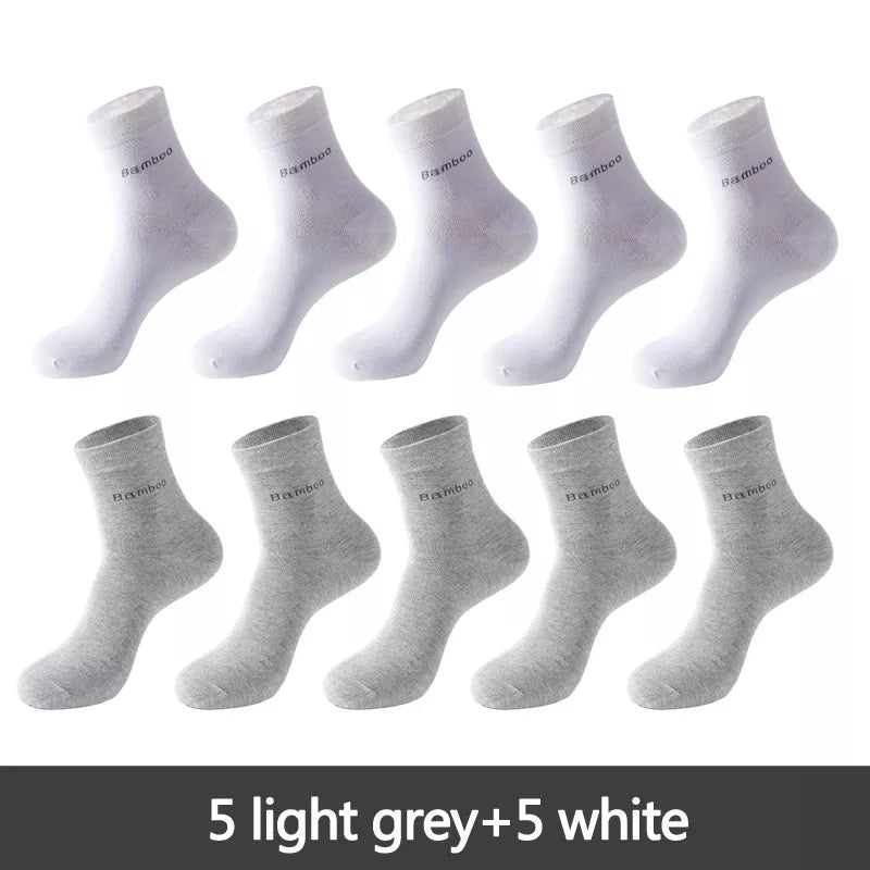 Men's Bamboo Fiber Crew Socks (10 Pairs)