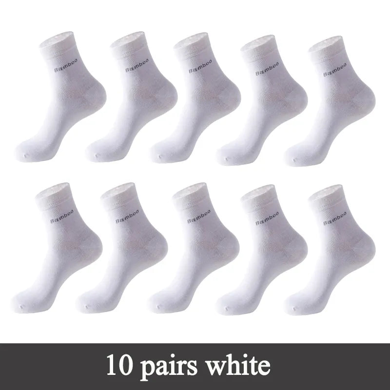 Men's Bamboo Fiber Crew Socks (10 Pairs)