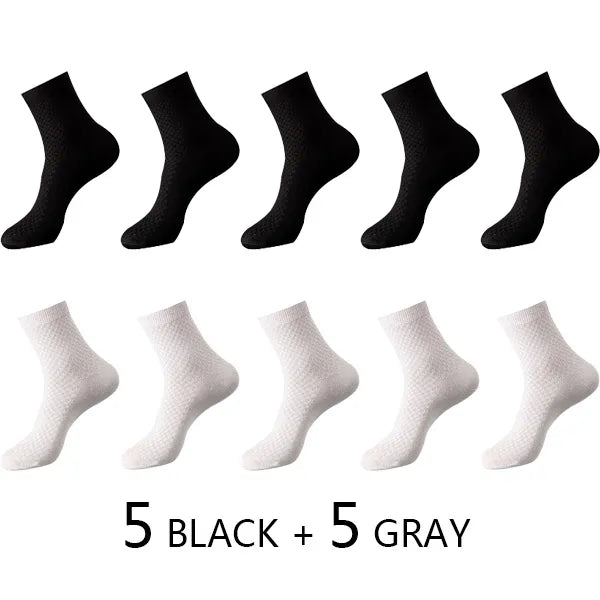 Men's Bamboo Fiber Compression Long Socks (10 pairs)