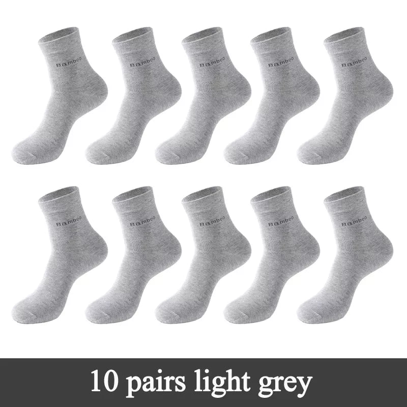 Men's Bamboo Fiber Crew Socks (10 Pairs)