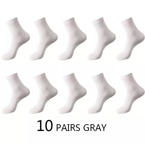 Men's Bamboo Fiber Compression Long Socks (10 pairs)