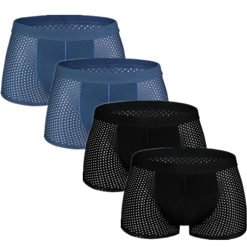 SKY HERO Men's Bamboo Mesh Boxers (4 pack) (Plus Sizes)