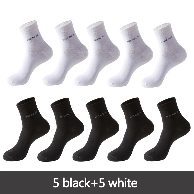 Men's Bamboo Fiber Crew Socks (10 Pairs)