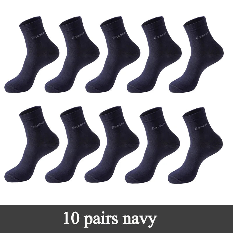 Men's Bamboo Fiber Crew Socks (10 Pairs)