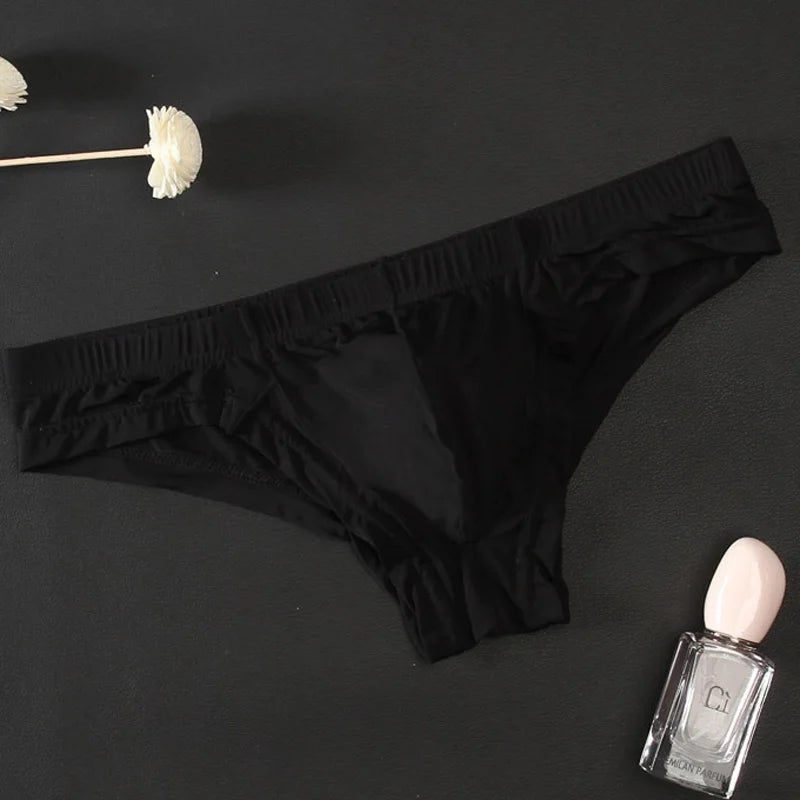 Ice Silk Ultra-Thin Transparent Men's Seamless Bikini Brief Underwear