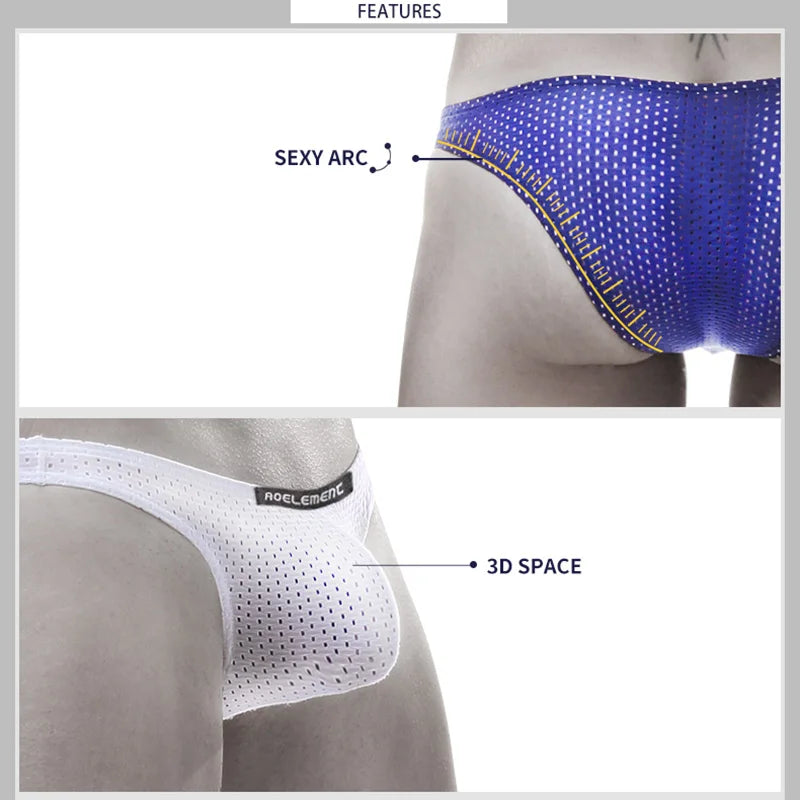 Men's Low-Waist Mesh Brief Underwear