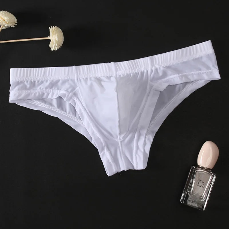 Ice Silk Ultra-Thin Transparent Men's Seamless Bikini Brief Underwear