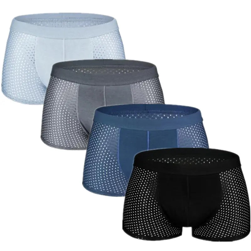 SKY HERO Men's Bamboo Mesh Boxers (4 pack) (Plus Sizes)
