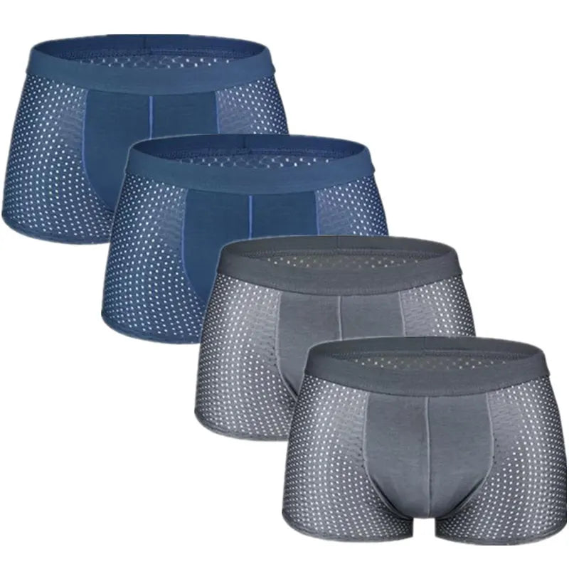 SKY HERO Men's Bamboo Mesh Boxers (4 pack) (Plus Sizes)