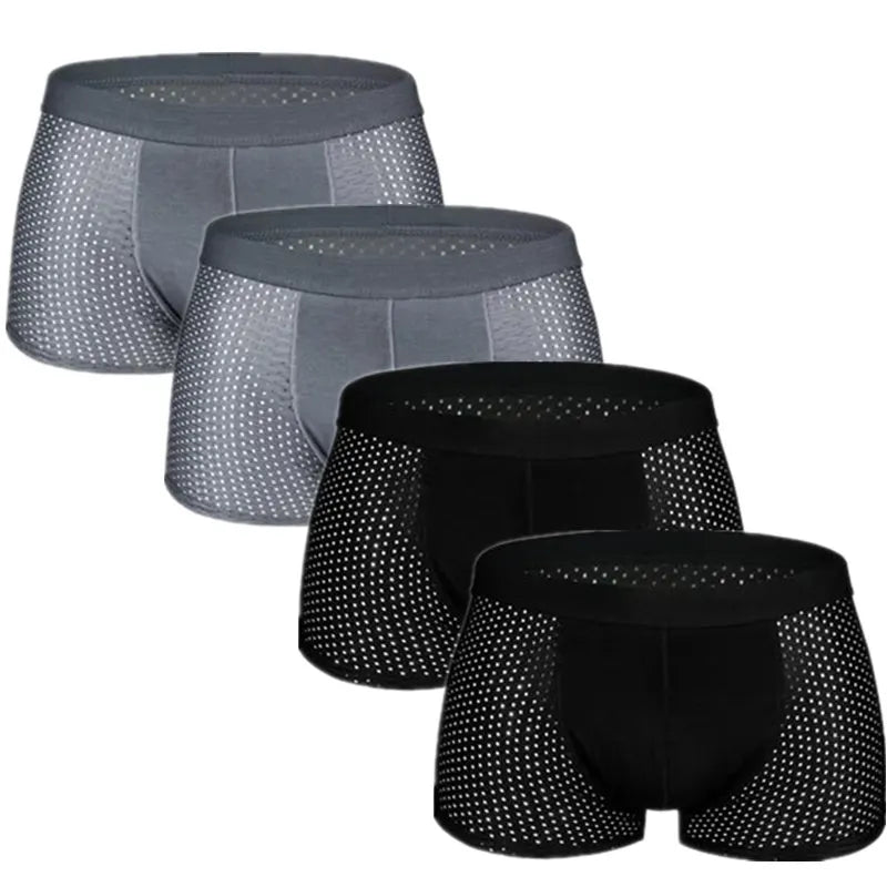 SKY HERO Men's Bamboo Mesh Boxers (4 pack) (Plus Sizes)
