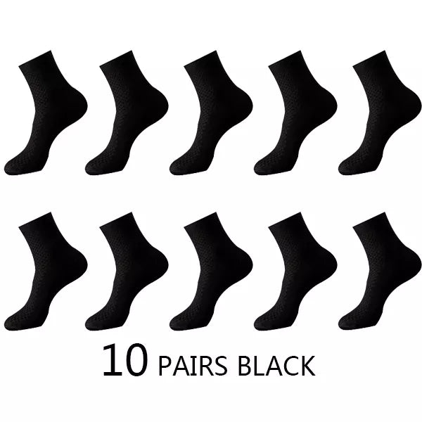 Men's Bamboo Fiber Compression Long Socks (10 pairs)