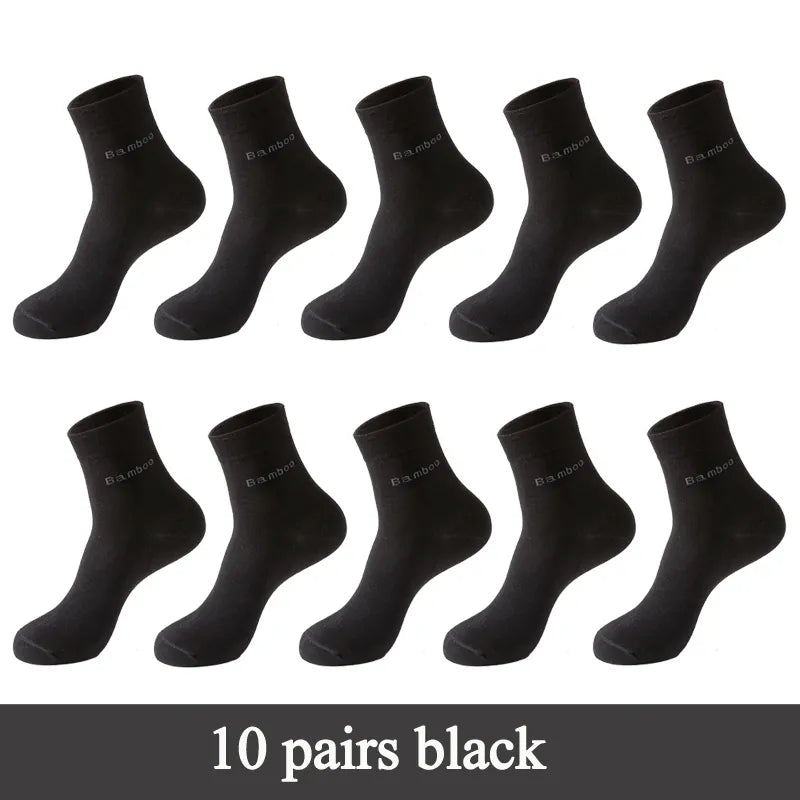 Men's Bamboo Fiber Crew Socks (10 Pairs)