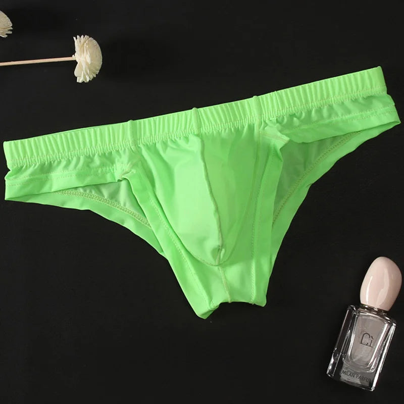 Ice Silk Ultra-Thin Transparent Men's Seamless Bikini Brief Underwear