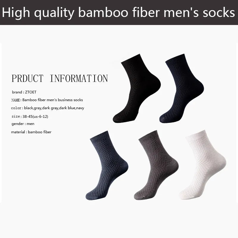 Men's Bamboo Fiber Compression Long Socks (10 pairs)