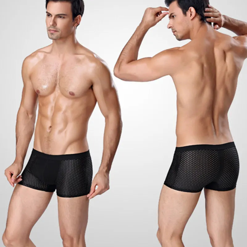SKY HERO Men's Bamboo Mesh Boxers (4 pack) (Plus Sizes)