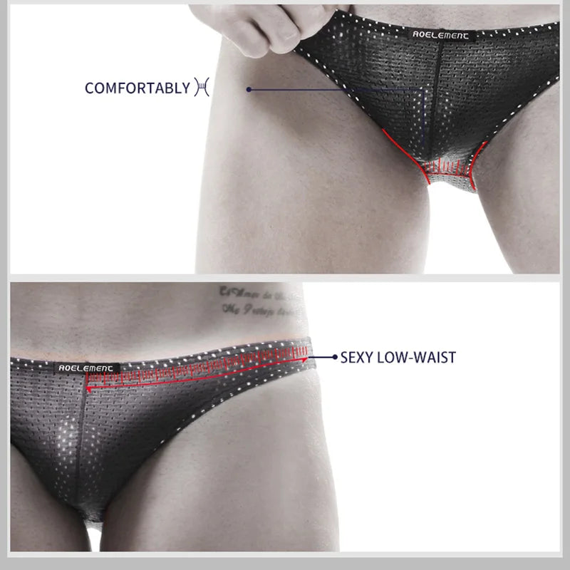 Men's Low-Waist Mesh Brief Underwear