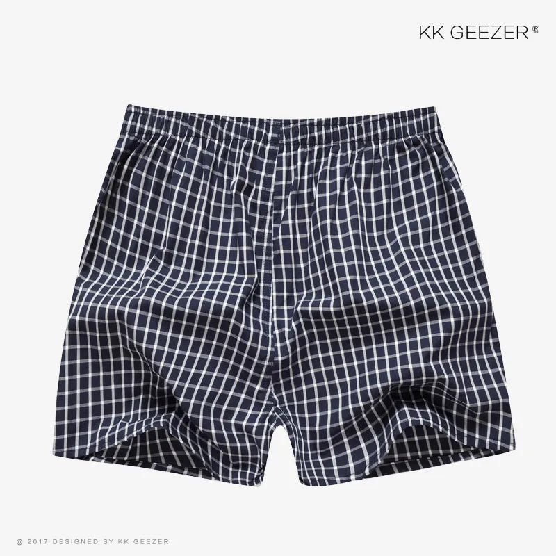 KK GEEZER 100% Cotton Plaid Boxer Shorts