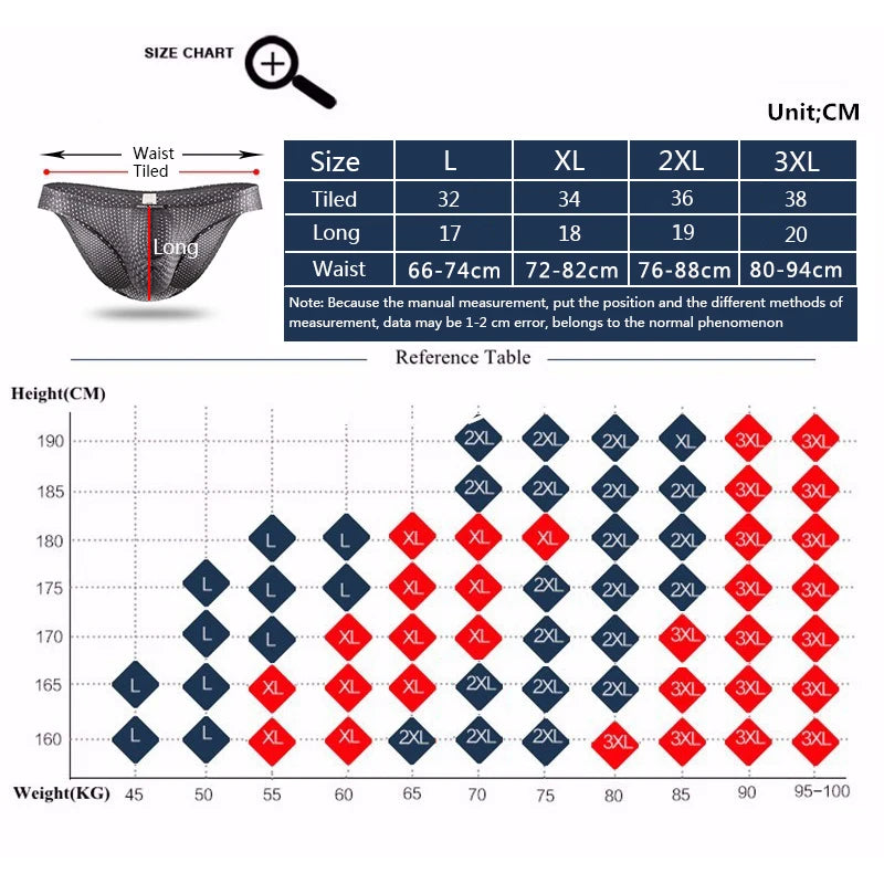 Men's Low-Waist Mesh Brief Underwear