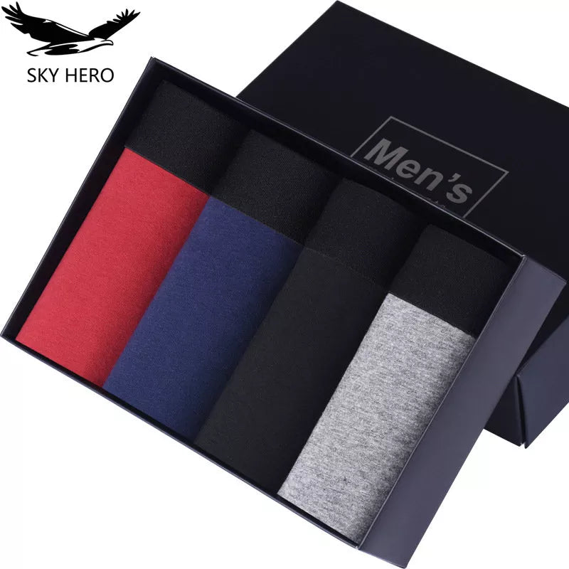 Sky Hero Men's Cotton Underwear (4 Pack)