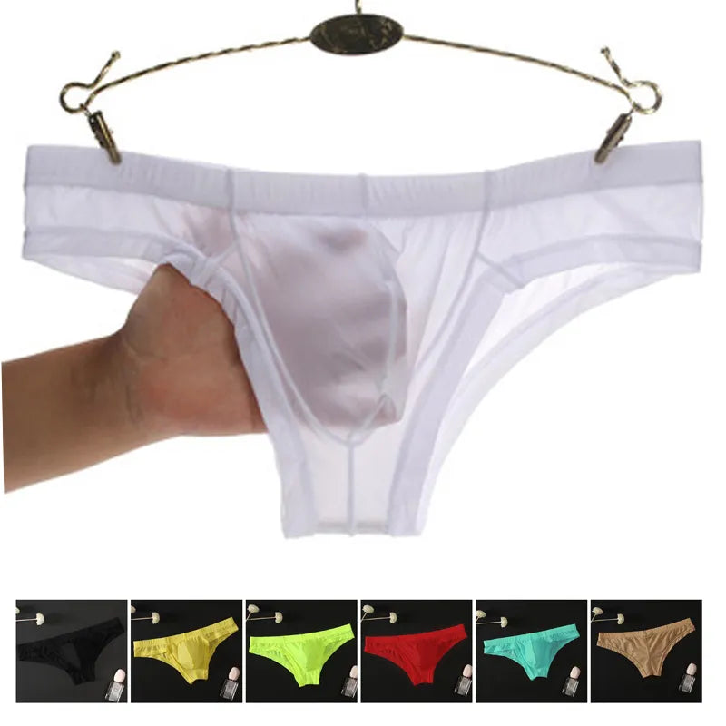 Ice Silk Ultra-Thin Transparent Men's Seamless Bikini Brief Underwear