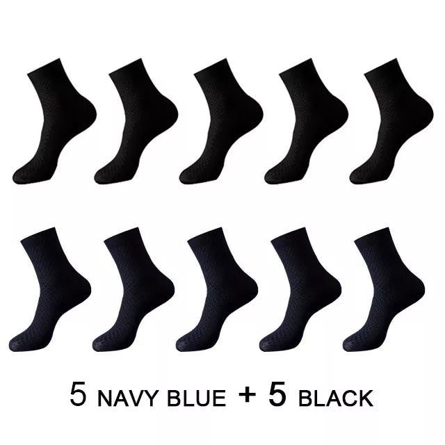 Men's Bamboo Fiber Compression Long Socks (10 pairs)