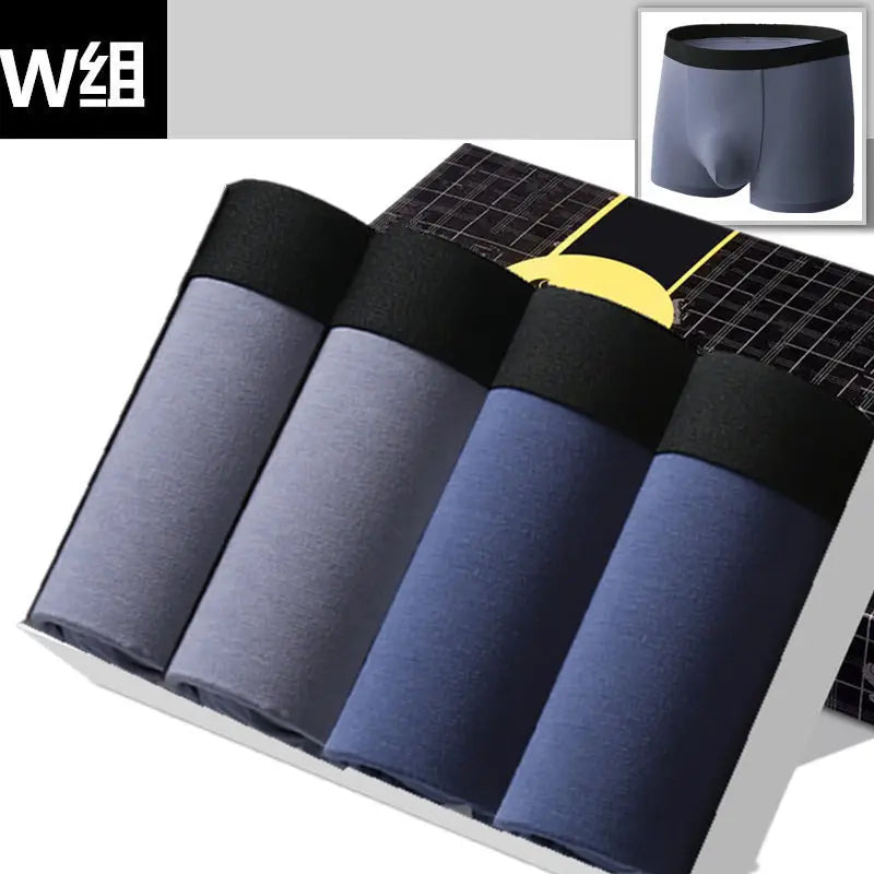 SKY HERO Men's Cotton Thermal Boxers (4 pack) (Plus Sizes)
