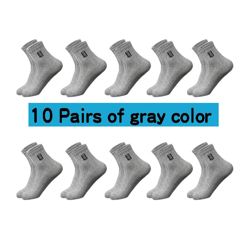 Men's Cotton Breathable Sweat-Absorbent Socks (10 pairs)