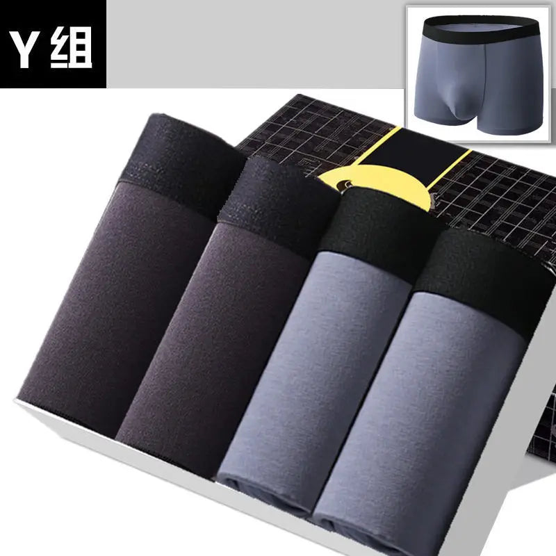 SKY HERO Men's Cotton Thermal Boxers (4 pack) (Plus Sizes)