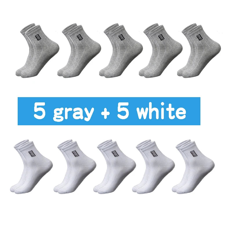 Men's Cotton Breathable Sweat-Absorbent Socks (10 pairs)