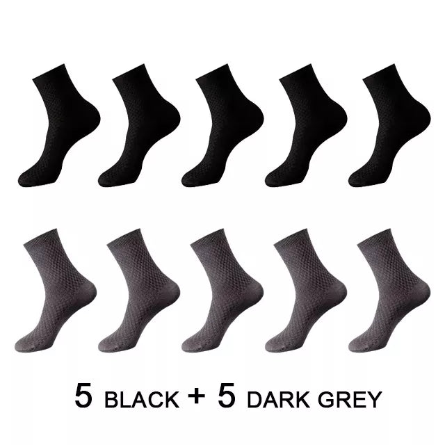 Men's Bamboo Fiber Compression Long Socks (10 pairs)