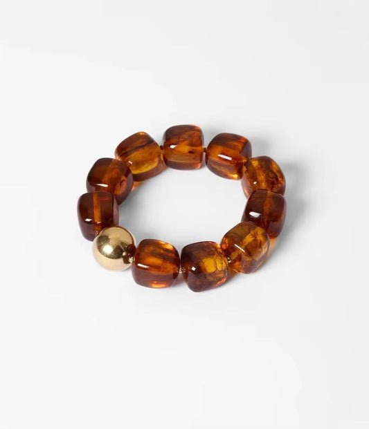 Pebbles Brown Stretchy Bracelet