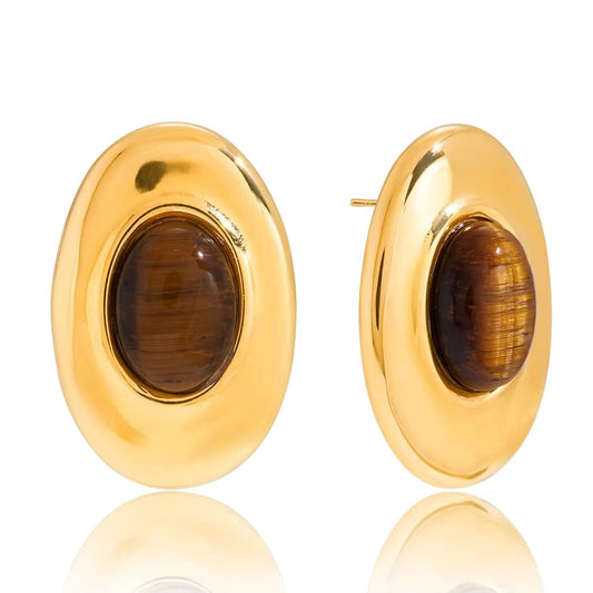 Sedona Tiger Eye Oval Studs