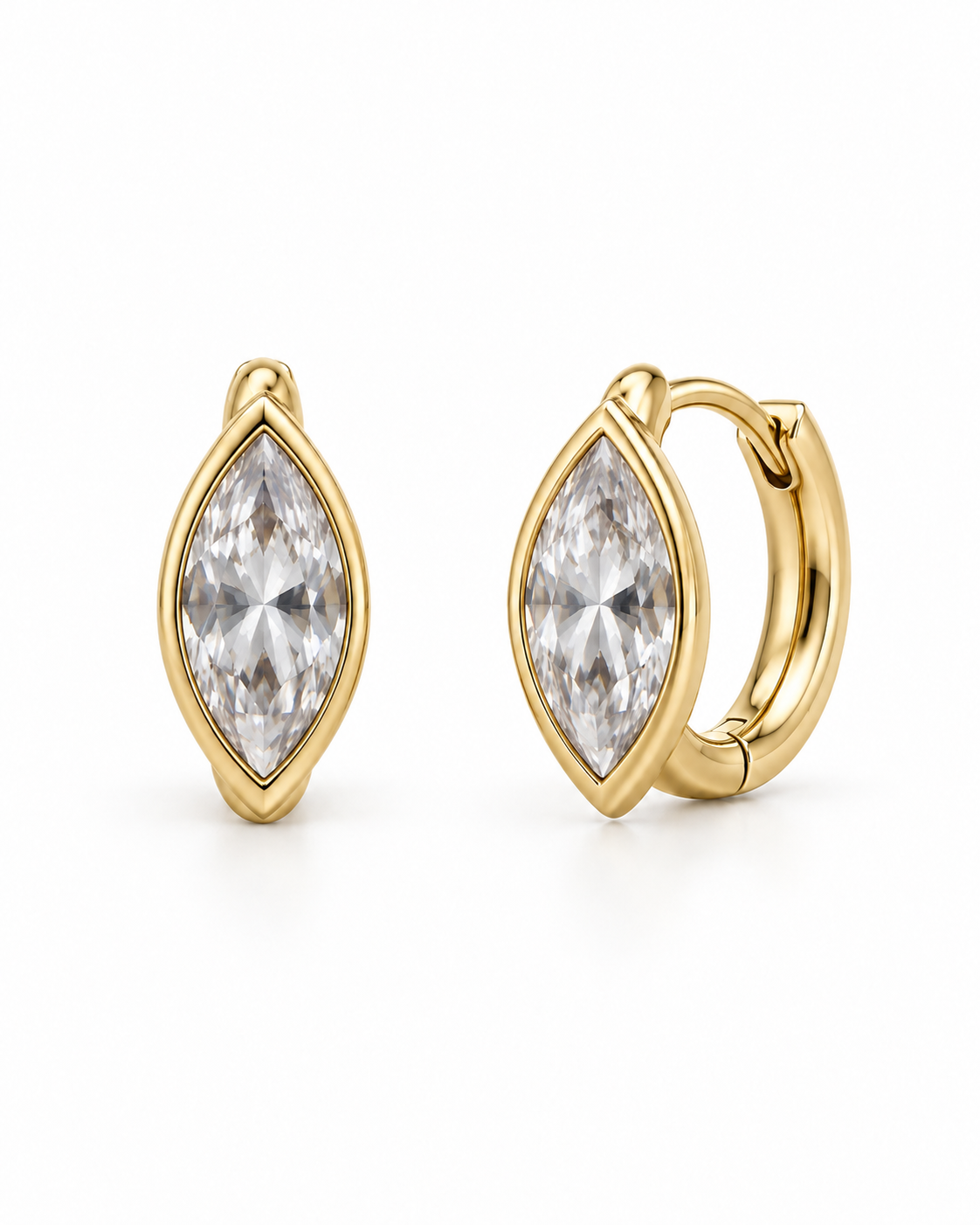Marquise Bezel Mini Hoop