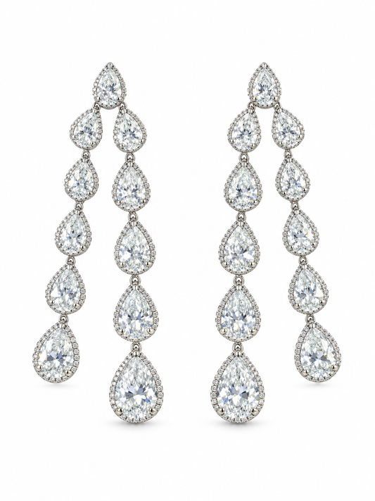 Cecilia CZ Bezel Drop Earrings