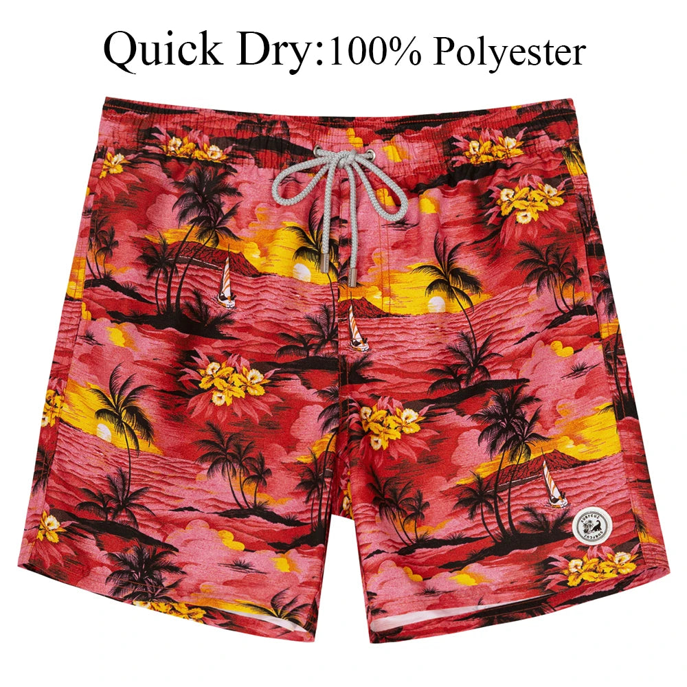 SURFCUZ Men's Board Shorts w/ Mesh Lining & Pockets Swimwear