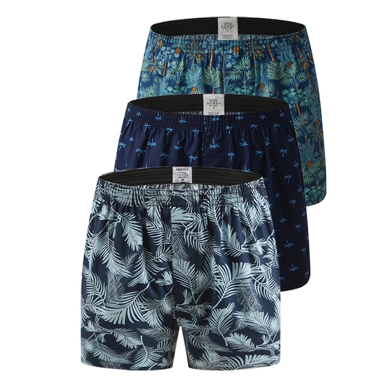 Men's Cotton Boxer Shorts Underwear (3-pack)