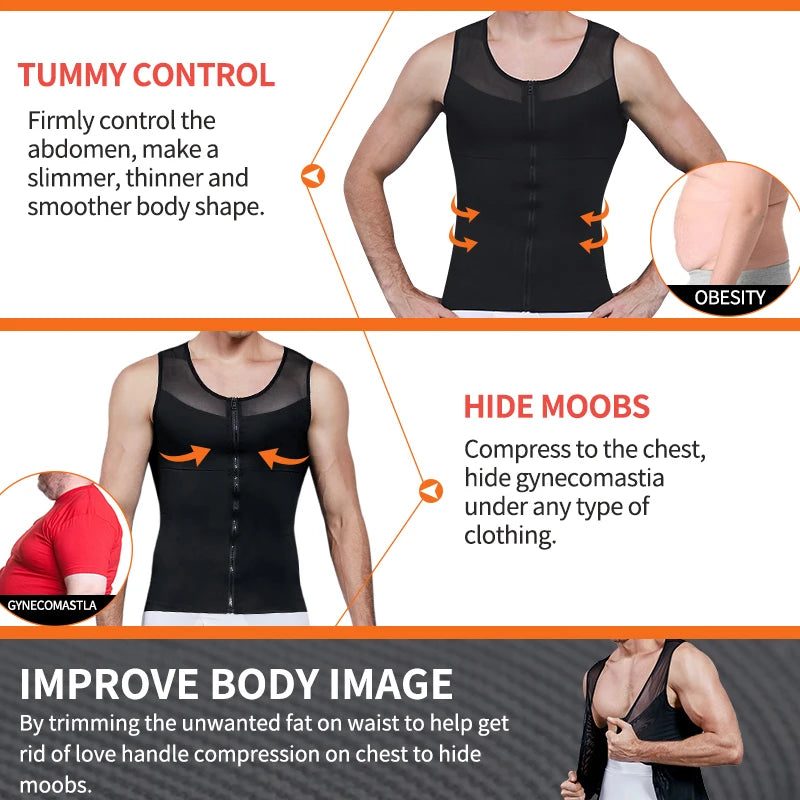 Men's Chest Slimming Shirt Body Shaper Shapewear