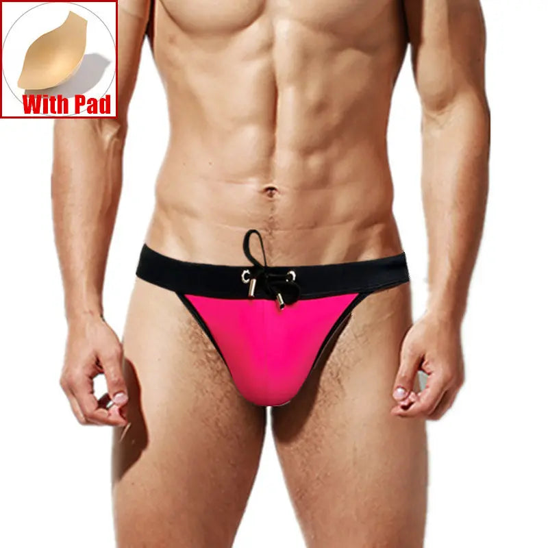 Desmiit Men's Low Rise Push Up Swim Briefs Swimwear