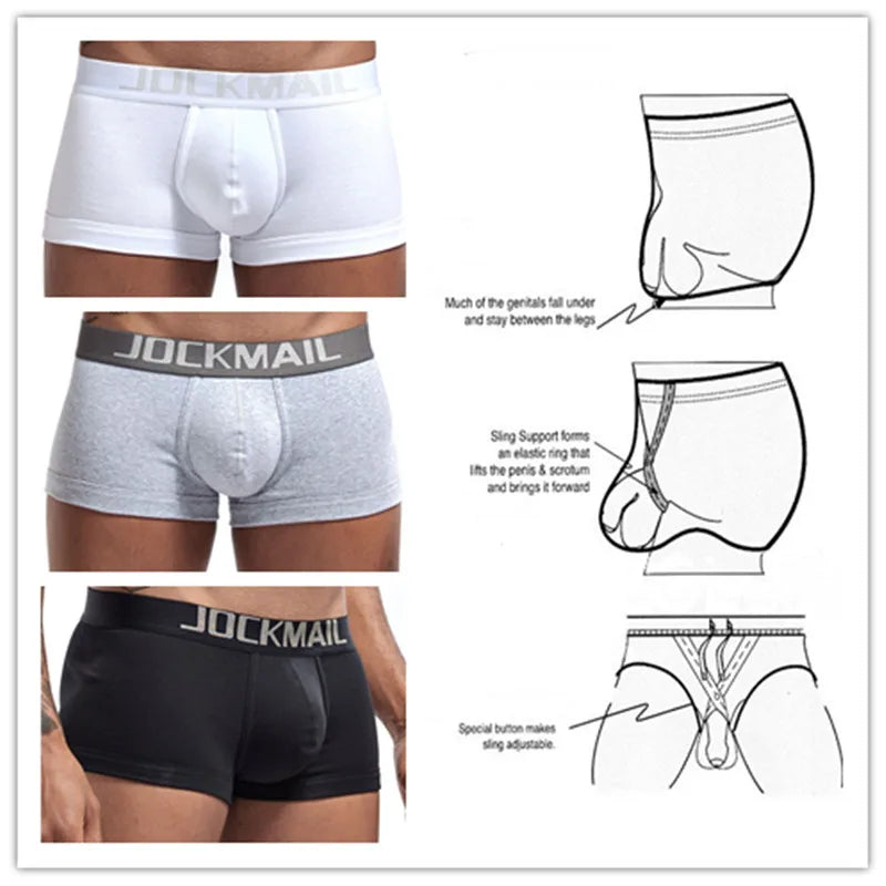 JOCKMAIL Men's Cotton Boxer (Adjustable Size Ring)