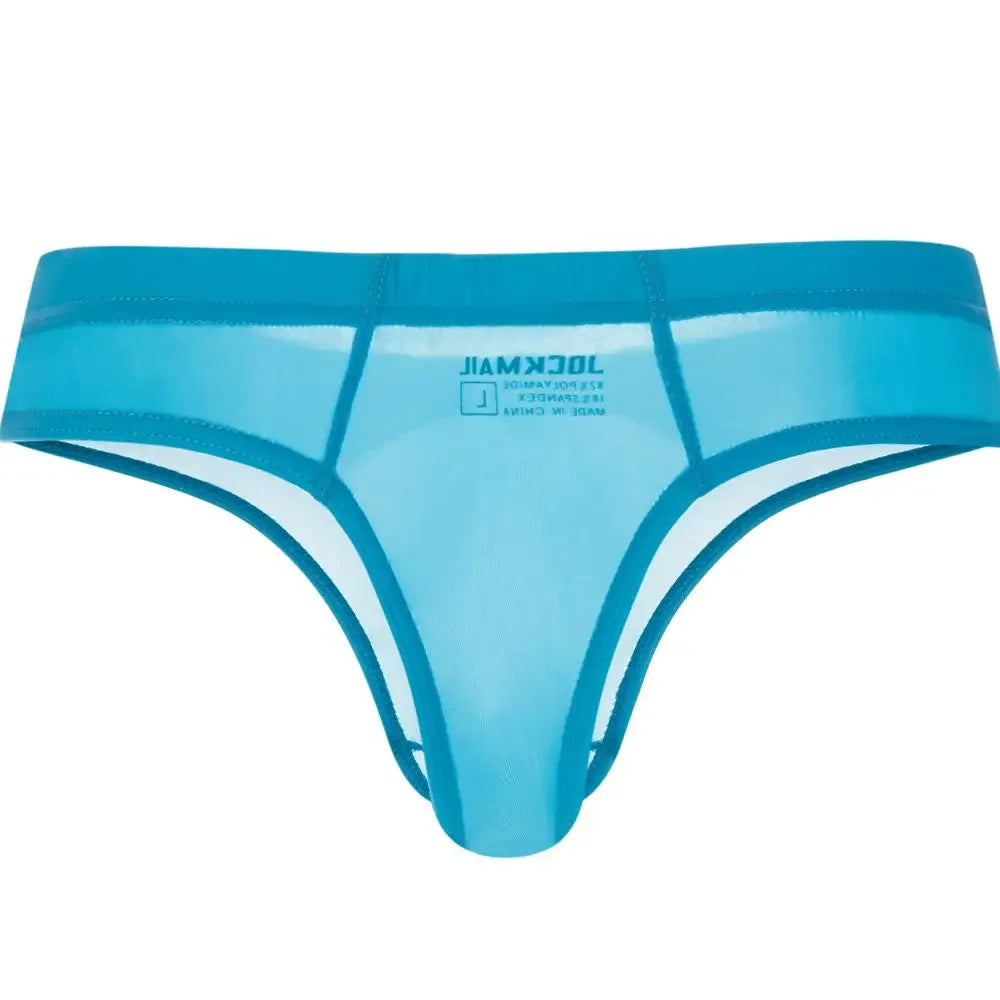 JOCKMAIL Men's Ultra-Thin Ice Nylon Bikini Briefs Thong Underwear