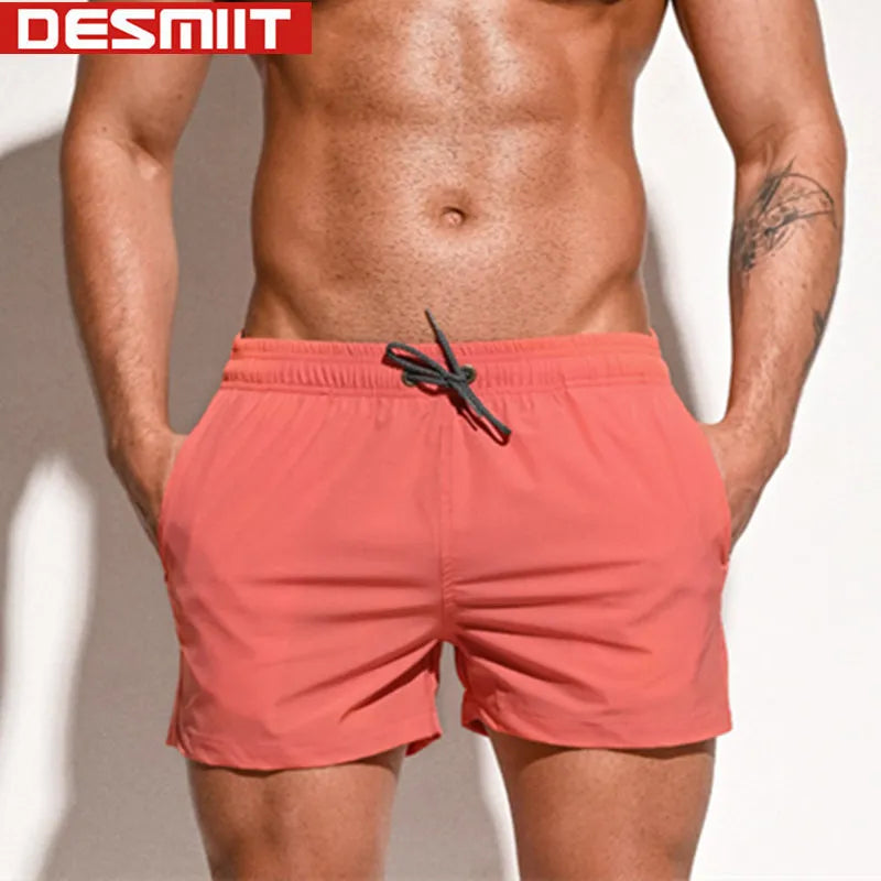 Desmiit Men's Elastic Swimming Shorts Swimwear
