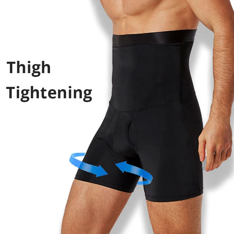 Men Tummy Control High Waist Compression Shorts Shapewear