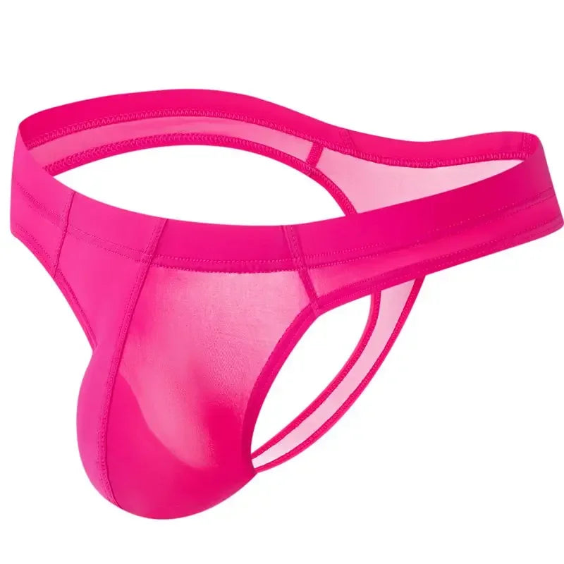JOCKMAIL Men's Ultra-Thin Ice Nylon Bikini Briefs Thong Underwear