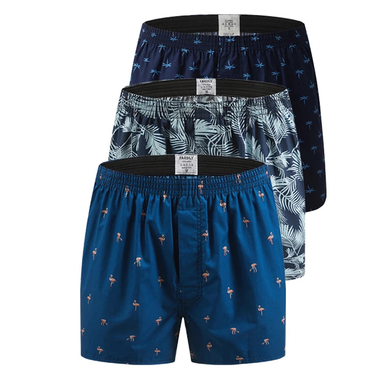 Men's Cotton Boxer Shorts Underwear (3-pack)