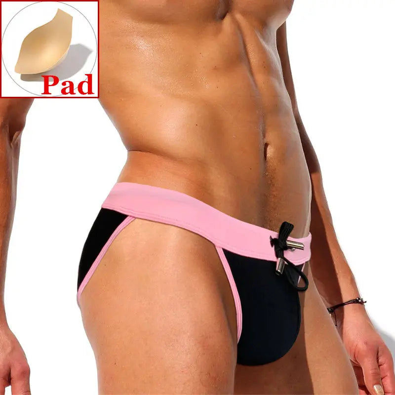 Desmiit Men's Low Rise Push Up Swim Briefs Swimwear