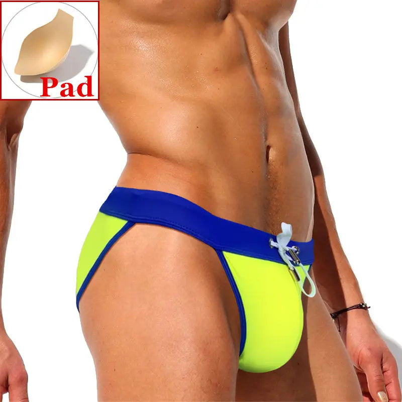 Desmiit Men's Low Rise Push Up Swim Briefs Swimwear