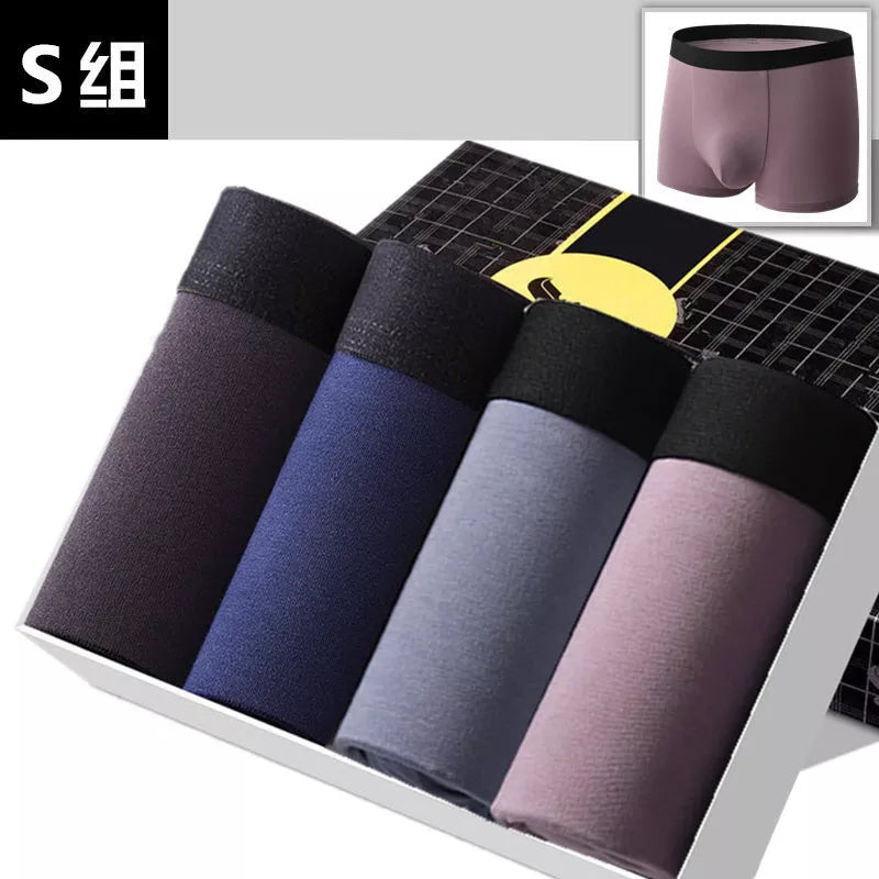 SKY HERO Men's Cotton Thermal Boxers (4 pack) (Plus Sizes)