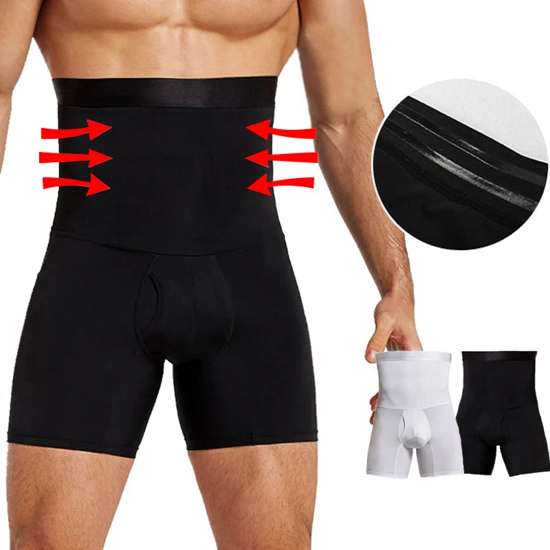 Men Tummy Control High Waist Compression Shorts Shapewear