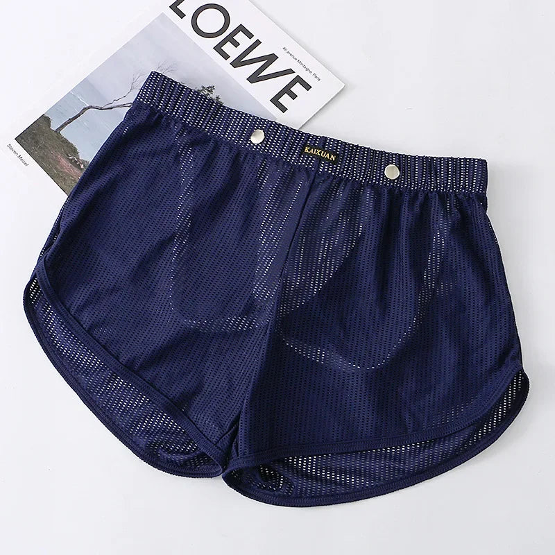 Men's Breathable Mesh Boxers Underwear With Enhancing Pouch