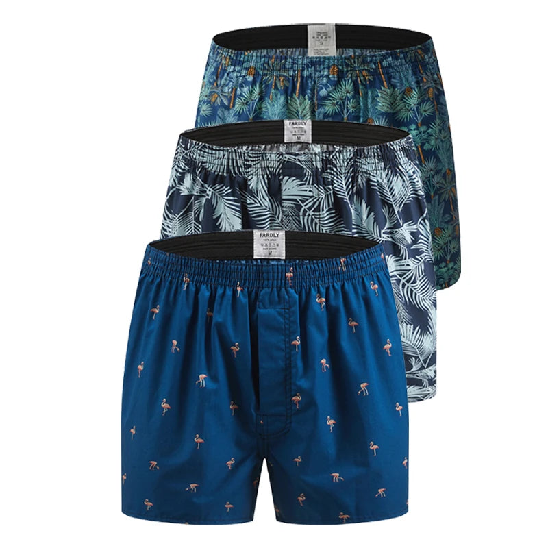 Men's Cotton Boxer Shorts Underwear (3-pack)